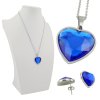 Dámský set řetízek s náušnicemi modré srdíčko - Bailee
