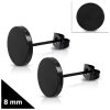 Náušnice černé z chirurgické oceli - Vincente 8 mm