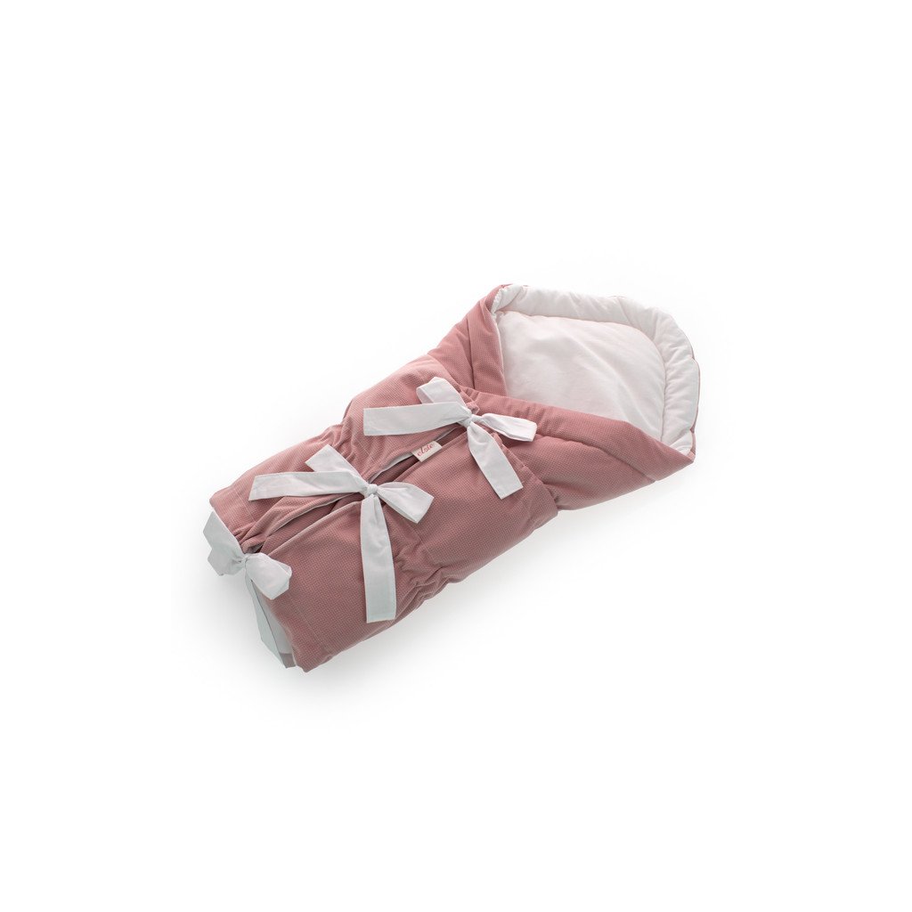 Zavinovačka - bavlnená s velvet, ružová