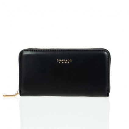 Peňaženka - DianaCo pastelová so zipsom čierna