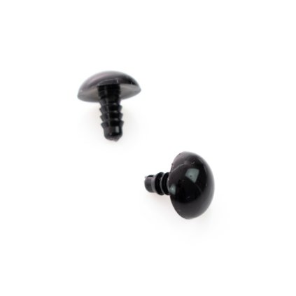 Guľaté čierne bezpečnostné oči 14 mm