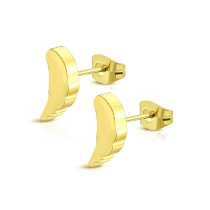 Dámske oceľové náušnice v zlatej farbe anjelské krídla