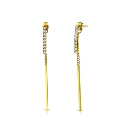 Dámske visiace náušnice v zlatej farbe s čírymi očkami