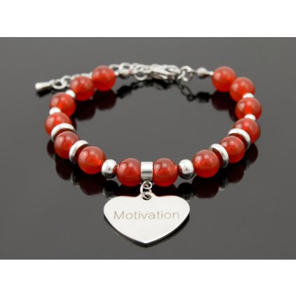 Dámsky motivačný náramok z polodrahokamu - Karneol