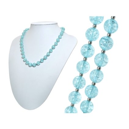 Dámsky náhrdelník z koráliek v kombinácií s chirurgickou oceľou