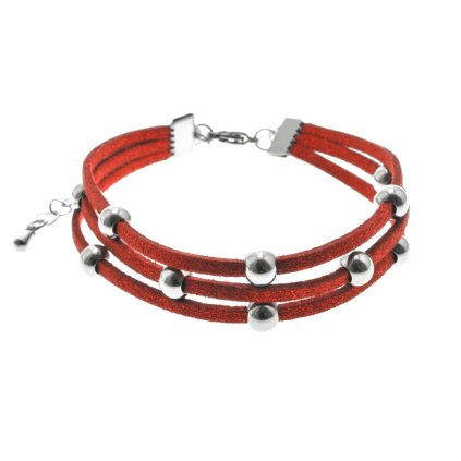 Dámsky náramok z eko kože v kombinácií s chirurgickou oceľou