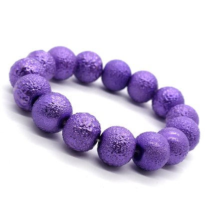 Dámsky náramok z korálok s efektom "frosted" - "Frozen Sparkle" Purpurový