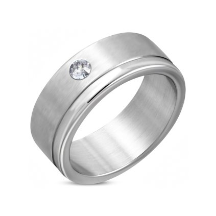 Dámsky prsteň obrúčka z ocele s očkom v matnom prevedení/Prstene z chirurgickej ocele