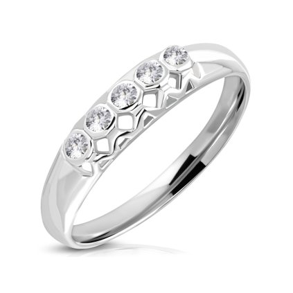 Dámsky prsteň z chirurgickej ocele s očkami/Prstene z chirurgickej ocele