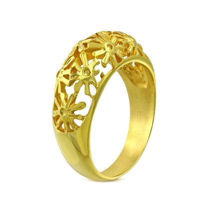 Dámsky prsteň z chirurgickej ocele vzor kvetov/Prstene z chirurgickej ocele