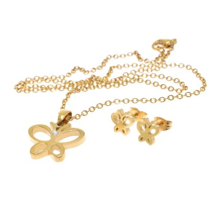 5076 damsky set v tvare motyla retiazka s priveskom a nausnice yara