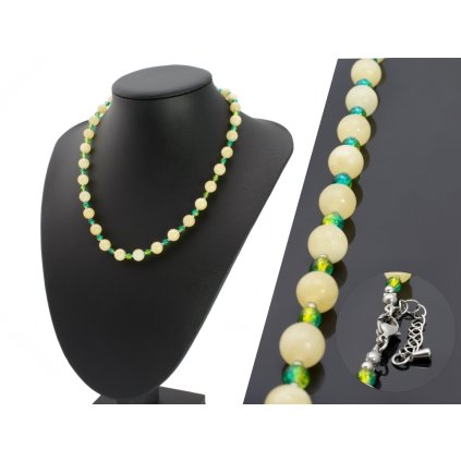 Náhrdelník Dámsky z polodrahokamu Jadeit farba topas