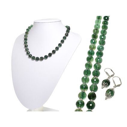 Náhrdelník z brúseného polodrahokamu Krištáľ