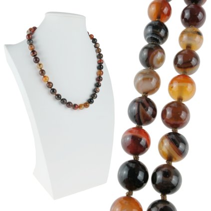 Náhrdelník z polodrahokamu Achát pruhovaný - hnedý