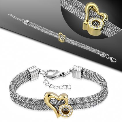 Náramok so srdiečkom zlatým