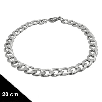Náramok z chirurgickej ocele strieborný - Zenith 20 cm