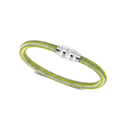 Náramok z chirurgickej ocele v striebornej a žltej farbe