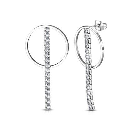 Náušnice visiace v striebornej farbe z chirurgickej ocele Leslie