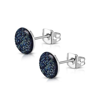 Náušnice z chirurgickej ocele Glitter - modré