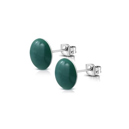 Náušnice z chirurgickej ocele okrúhle - tyrkysové