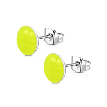 Náušnice z chirurgickej ocele okrúhle - žlté