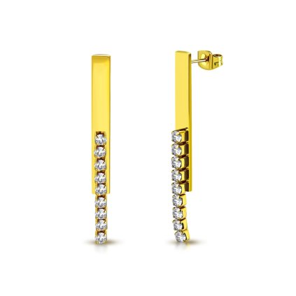 Náušnice z chirurgickej ocele s očkami v zlatej farbe Caroline