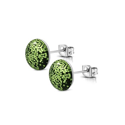 Náušnice z chirurgickej ocele Shimmer - zelené