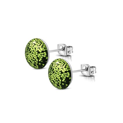 Náušnice z chirurgickej ocele Shimmer - zelenožlté