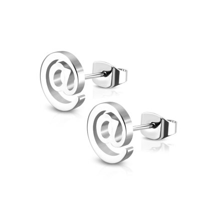 Náušnice z chirurgickej ocele v tvare zavináč - strieborné