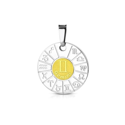 Oceľová retiazka s príveskom znamenie zverokruhu - Blíženci