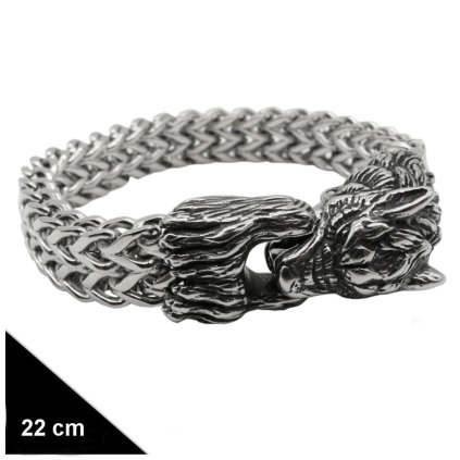 13905 pansky naramok z chirurgickej ocele s motivom vlka