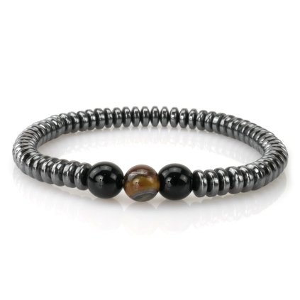 Pánsky náramok z polodrahokamu Hematit