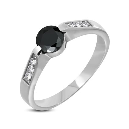 Prsteň z chirurgickej ocele s čiernym očkom/Prstene z chirurgickej ocele