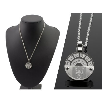 Retiazka s kruhovým príveskom znamenie zverokruhu - Škorpión