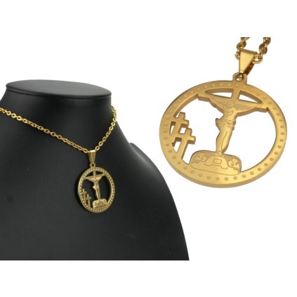 Unisex retiazka s príveskom Ježiš Kríž z chirurgickej ocele