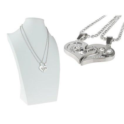 Retiazka s partnerským príveskom srdiečko s očkami