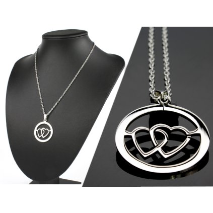 Retiazka s príveskom - dve srdiečka