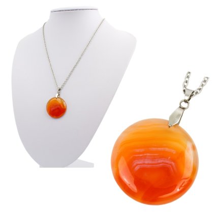 Retiazka s príveskom Achát kruh oranžový