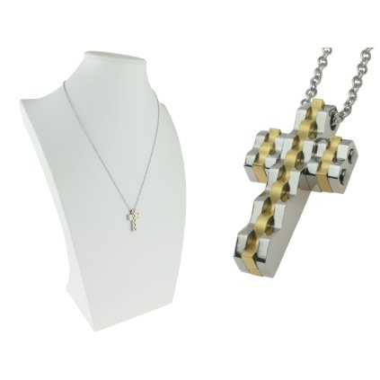 Retiazka s príveskom kríž v strieborno zlatom prevedení