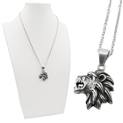 Retiazka s príveskom leva z chirurgickej ocele - Kráľovská sila