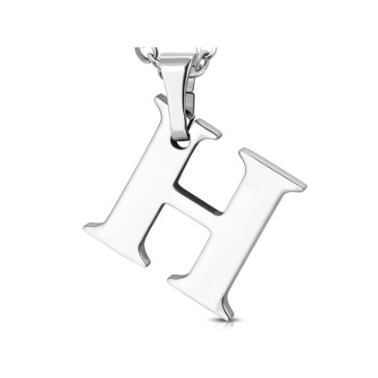 Retiazka s príveskom písmeno H z chirurgickej ocele - 1,7 cm