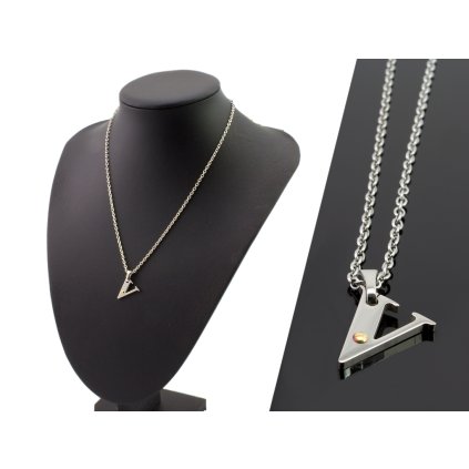 Retiazka s príveskom písmeno V so zlatým očkom