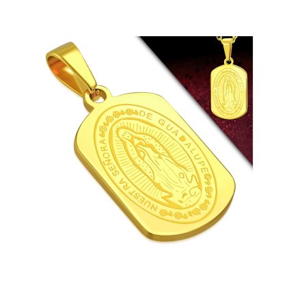 Retiazka s príveskom platnička Panna Mária v zlatej farbe