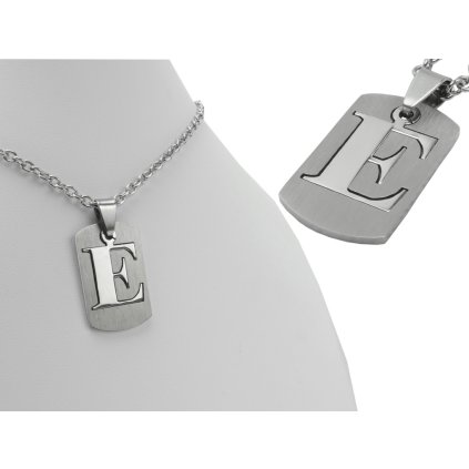 Prívesok písmeno E z ocele