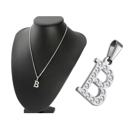 Retiazka s príveskom s písmenom - B - s očkami 2 cm