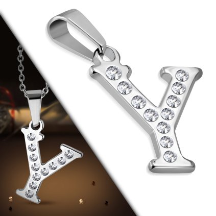 Retiazka s príveskom s písmenom - Y - s očkami 2 cm