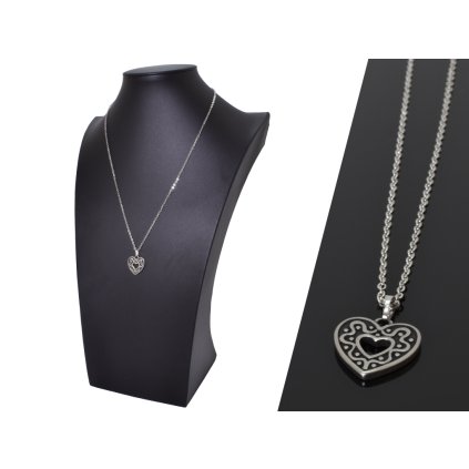 Retiazka s príveskom srdce s ornametom - Amanda