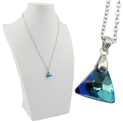 Retiazka s príveskom Swarovski elements v tvare XILION  - Bermuda Blue