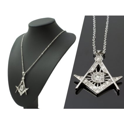 Retiazka s príveskom z chirurgickej ocele - slobodomurársky motív