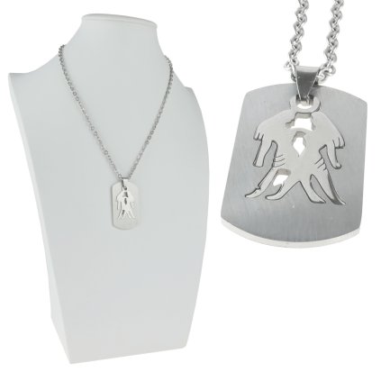 Retiazka s príveskom z ocele znamenie Blíženci